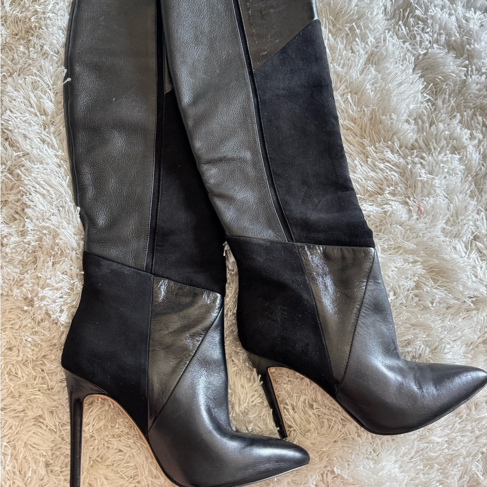 Black knee high sexy boots